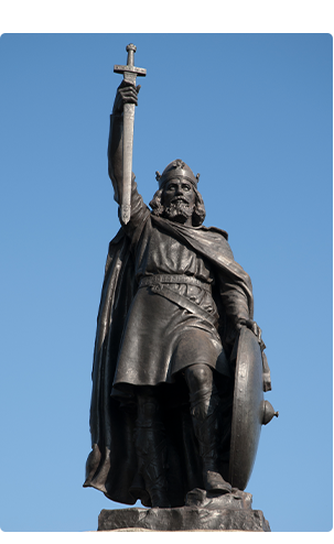King Alfred statue in Orange Chemicals' hometown of Winchester